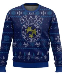 Stars Racoon City Police Resident Evil Ugly Christmas Sweater