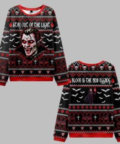 Stay Out Of The Light Blood Ugly Sweater 2025 Christmas