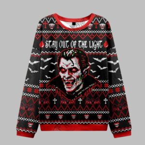 Alternative view of Stay Out Of The Light Blood Ugly Sweater 2025 Christmas - Grishko.com