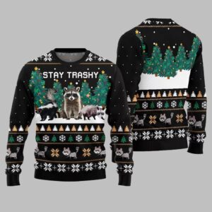 Alternative view of Stay Trashy Critter Ugly Sweater Christmas 2025 - Grishko.com