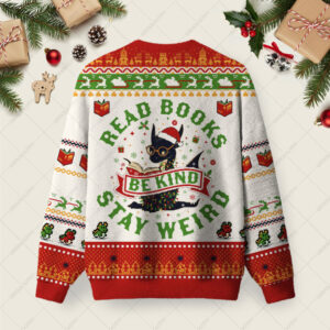 Alternative view of Stay Weird Ugly Christmas Fuzzy Fleece Sweatshirt