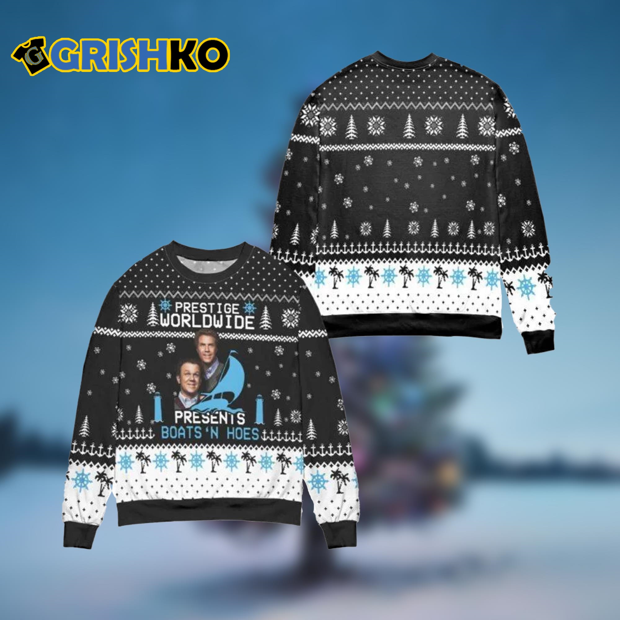 Step Brothers Catalina Wine Ugly Sweater - Grishko.com