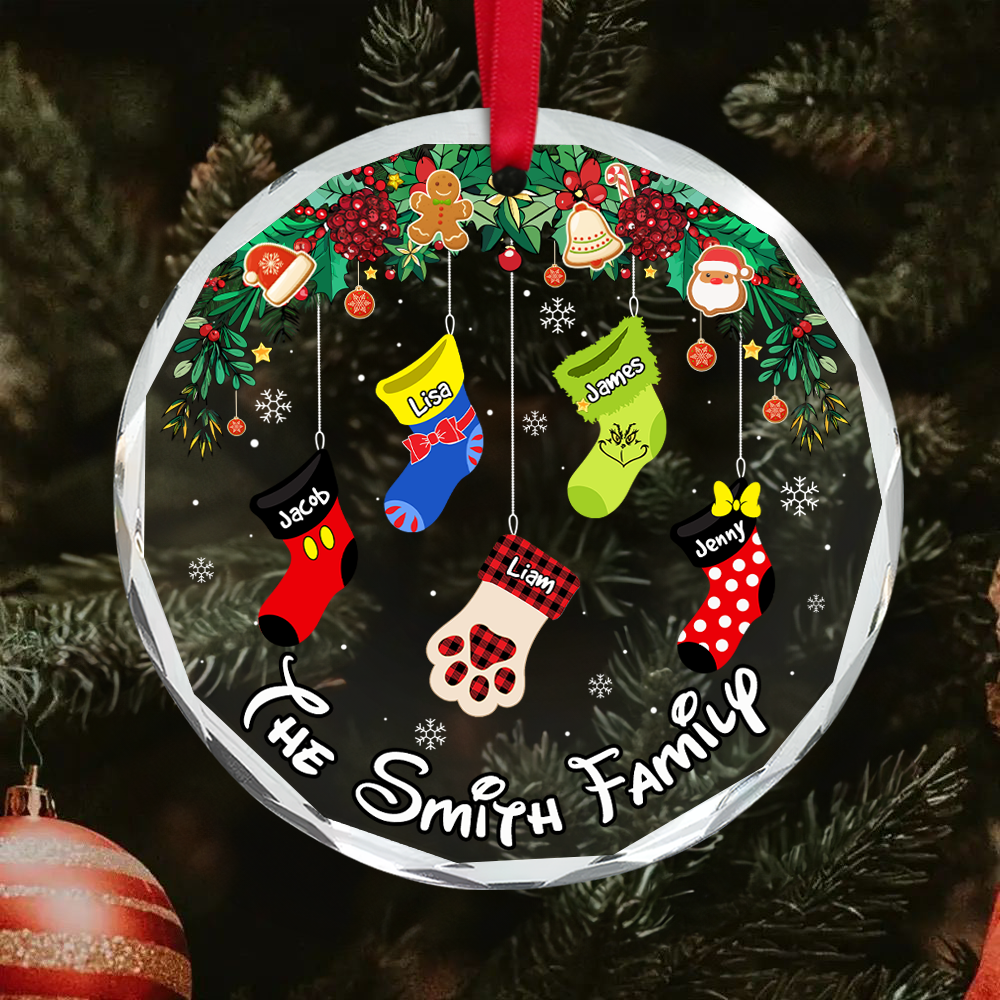 Stocking Family Ornament - Collage Socks - Personalized Gifts For Family