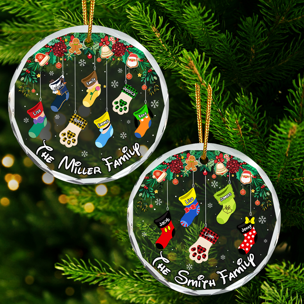Stocking Family Ornament - Collage Socks - Personalized Gifts For Family - Image 4