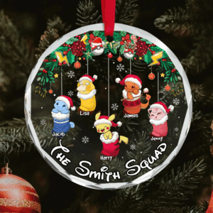 Stocking Family Ornament - Game Mascot Kids - Personalized Gifts For Game Family