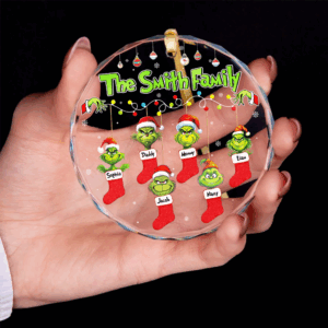 Alternative view of Stocking Family Ornament - Green Monster Kids - Personalized Gifts For Family