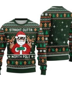 Straight Outta North Pole Santa Christmas Sweater
