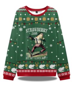 Strawberry Jams But My Glock Don't Frog Ugly Christmas Sweater