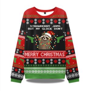 Strawberry Jams But My Glock Don't Merry Christmas Ugly Sweater