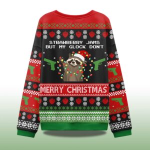 Alternative view of Strawberry Jams But My Glock Don't Merry Christmas Ugly Sweater