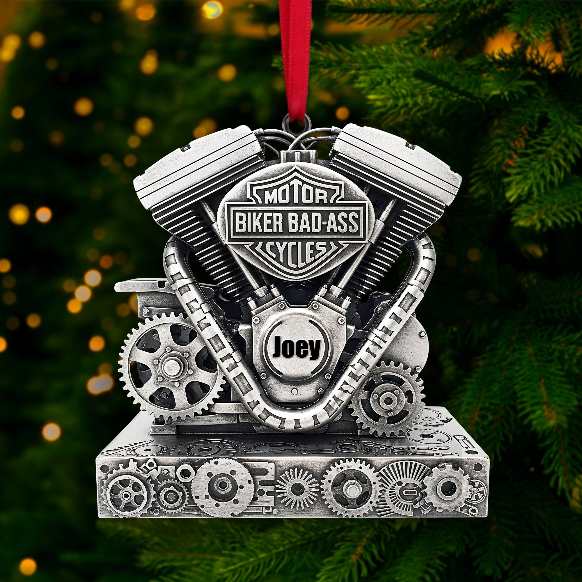 Strong Motorcycle Engine Ornament - Personalized Christmas Gifts For Bikers 02QHLU170925