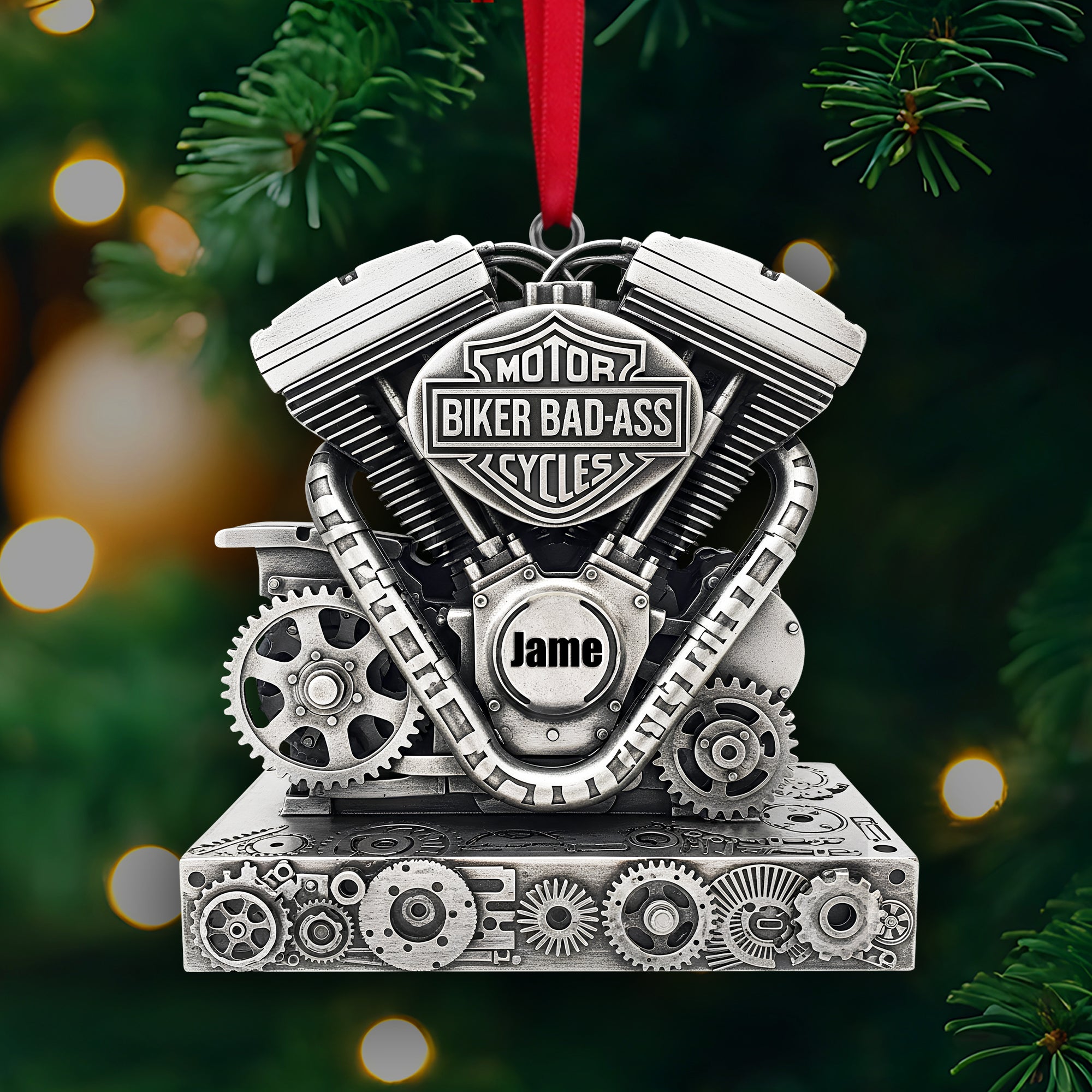 Strong Motorcycle Engine Ornament - Personalized Christmas Gifts For Bikers 02QHLU170925 - Image 3
