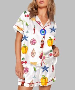 Alternative view of Summer Aesthetic Collage Pattern Pajama Set