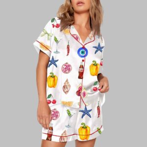 Alternative view of Summer Aesthetic Collage Pattern Pajama Set