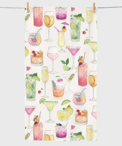 Summer Cocktail Wine Lovers Old Fashioned Beach Towel