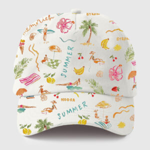 Summer Memories Fruity Cocktails Tropical Trees Sandy Beaches Hat