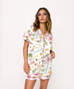 Summer Memories Fruity Cocktails Tropical Trees Sandy Beaches Pajama Set