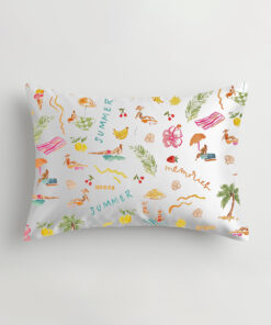 Summer Memories Fruity Cocktails Tropical Trees Sandy Beaches Satin Pillowcase
