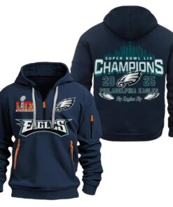 Alternative view of Super Bowl LIX Champions 2025 Fly Eagles Fly Quarter Zip Hoodie