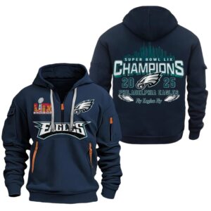 Alternative view of Super Bowl LIX Champions 2025 Fly Eagles Fly Quarter Zip Hoodie