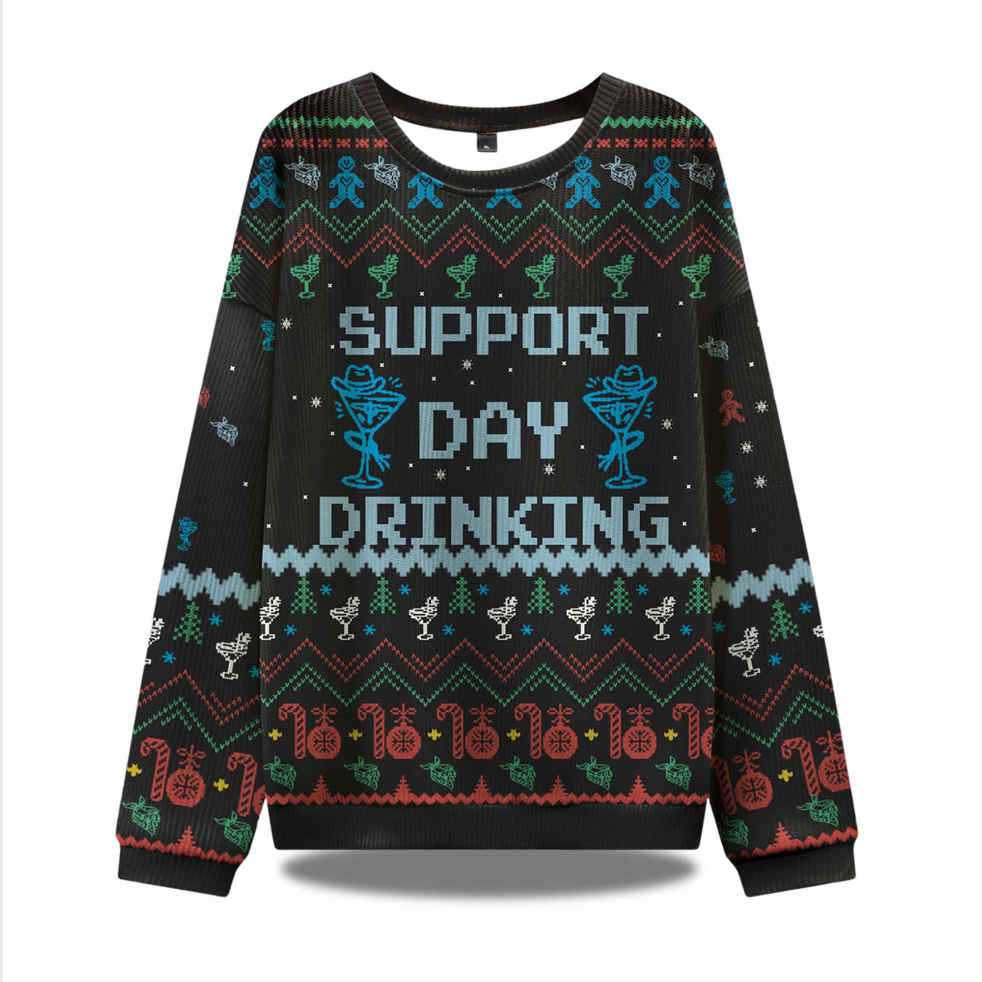 Support Day Drinking Ugly Christmas Sweater
