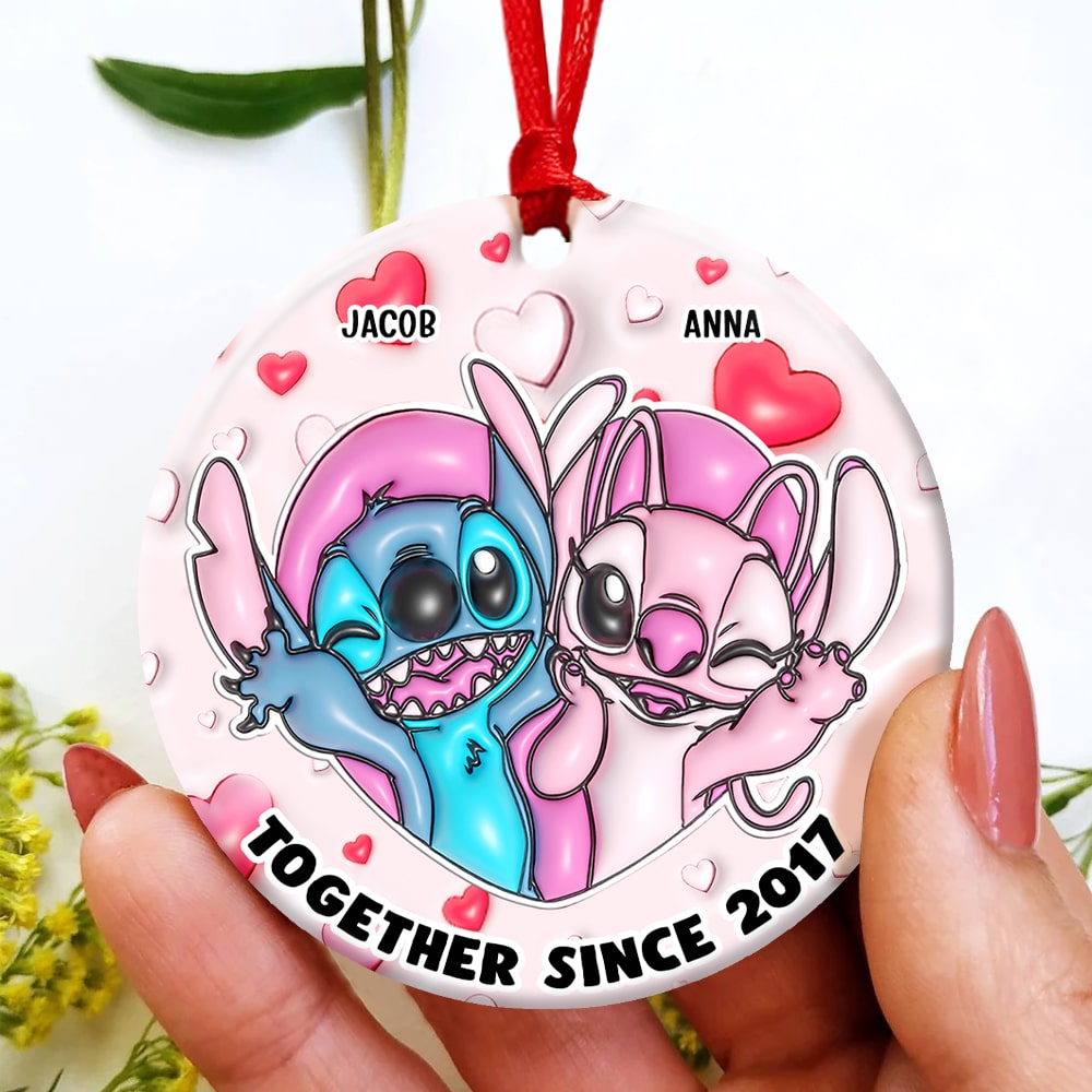 Sweet Cartoon Couple, Personalized 03NAPU261023 Ornament, Gift For Christmas - Image 5