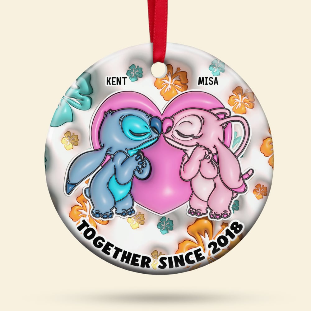 Sweet Cartoon Couple, Personalized 03NAPU261023 Ornament, Gift For Christmas - Image 6