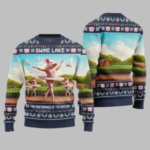 Swine Lake the Performance Of The Century Ugly Christmas Sweater - Grishko.com