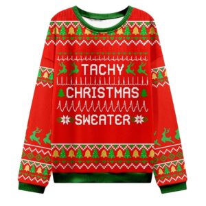 Alternative view of Tachy Christmas Sweater Nurse Ugly Christmas Sweater - Grishko.com