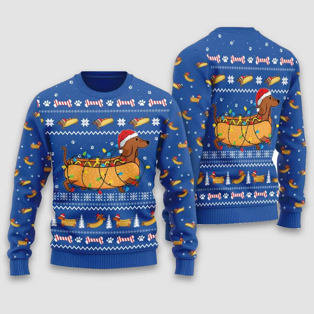 Taco Dachshund Ugly Christmas Sweater