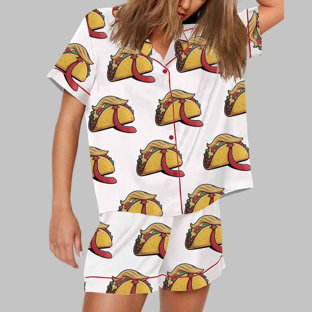 TACO He Always Chickens Out Political Humor Pajama Set