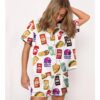 Taco Print Pajama Set For Women