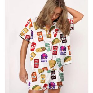 Taco Print Pajama Set For Women
