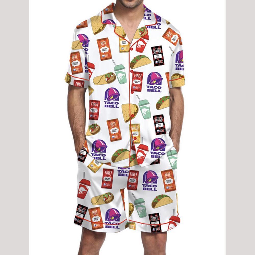 Taco Satin Pajama Set For Men