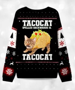 Alternative view of Tacocat Spelled Backwards Is Tacocat Ugly Christmas Sweater