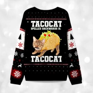 Alternative view of Tacocat Spelled Backwards Is Tacocat Ugly Christmas Sweater