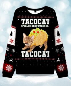 Tacocat Spelled Backwards Is Tacocat Ugly Christmas Sweater