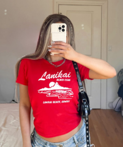 Lanikai Beach Club Crotop, Y2K Shirt, Retro Hawaii Coconut Girl Top, Summer Crop Top