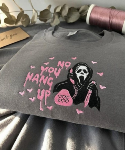 Alternative view of Halloween Embroidered Sweatshirt, No You Hang Horror Up Movie Crewneck