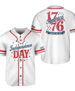 USA Baseball Jersey, Land of the Free Baseball Jersey,1776 Patriotic Jersey, Independence Day Merch