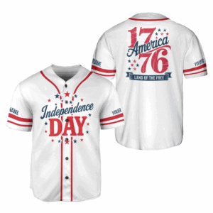 USA Baseball Jersey, Land of the Free Baseball Jersey,1776 Patriotic Jersey, Independence Day Merch