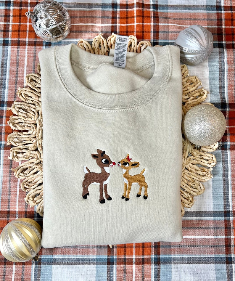 Christmas Embroidered Sweatshirt, Vintage Christmas Hoodie, Christmas tshirt - Image 4