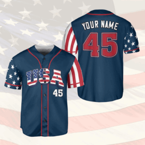 Personalized Patriotic Jersey, 4th Of July Baseball Jersey, American Flag Baseball Jersey