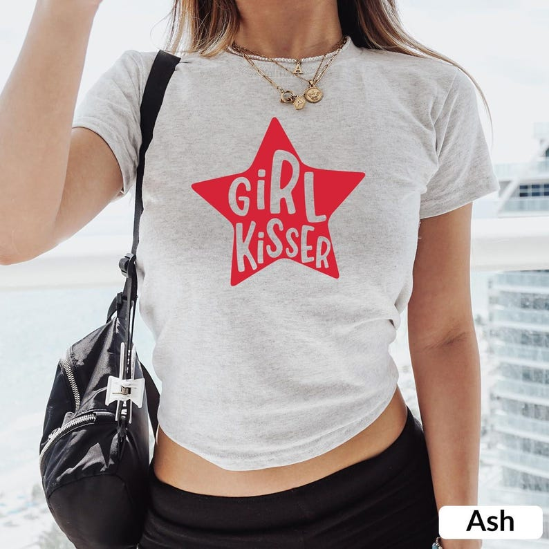 Pride Month Croptop, Funny Girl Kisser, LGBTQ Merch - Image 4
