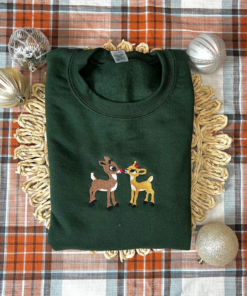 Alternative view of Christmas Embroidered Sweatshirt, Vintage Christmas Hoodie, Christmas tshirt