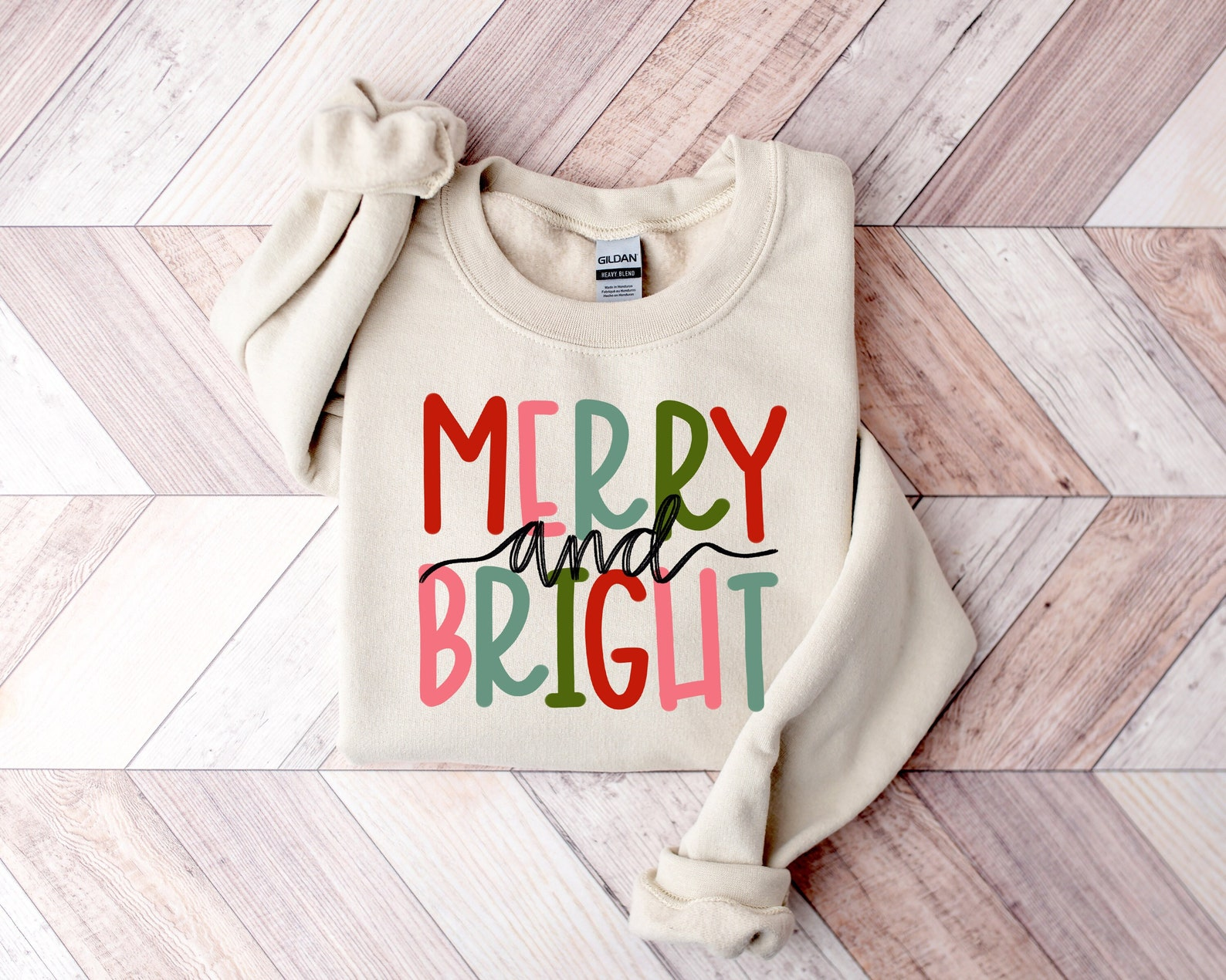 Merry and Bright Sweatshirt, Christmas Hoodie, Family Christmas Sweater
