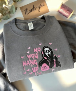 Halloween Embroidered Sweatshirt, No You Hang Horror Up Movie Crewneck