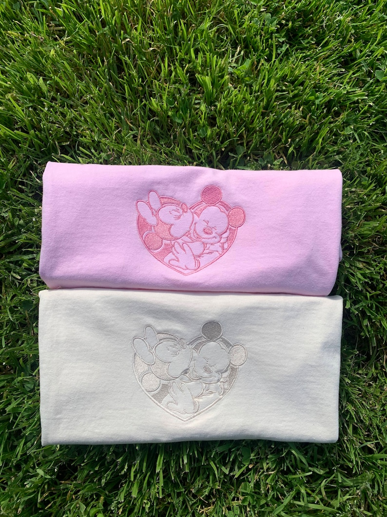 Embroidered Couple's Sweetheart Sweatshirt, Disney Holiday Matching Sweatshirt - Image 2