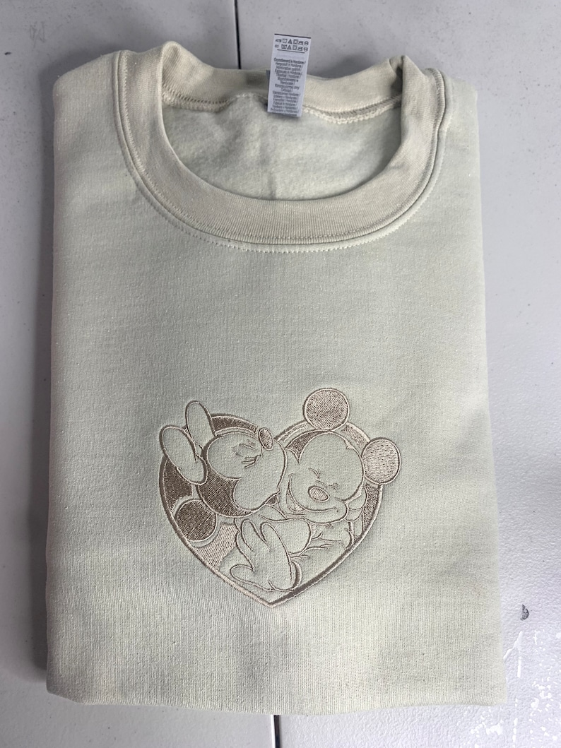 Embroidered Couple's Sweetheart Sweatshirt, Disney Holiday Matching Sweatshirt - Image 4