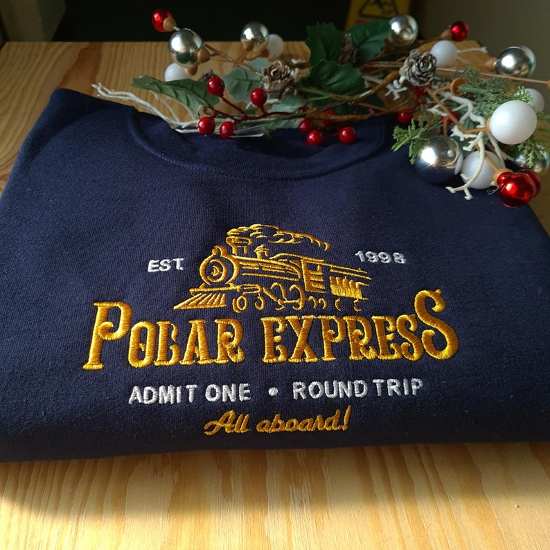 Polar Express Christmas Sweatshirt, Christmas Embroidered Sweatshirt, Polar Express Crewneck, Gift for Christmas